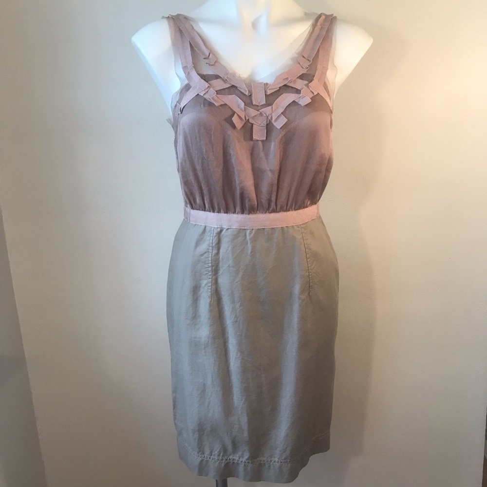 LOFT Ann Taylor Dress, Petite, NWOT (New Without Tags), Ribbons and Mesh, Bronze